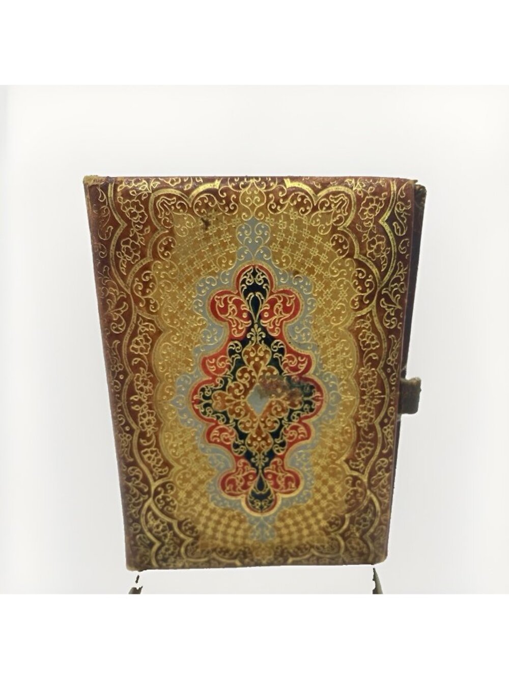 Golden Trefoil Mini Single Card Holder Renaissance Style Travel Regency 4"  READ